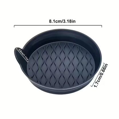2-Piece Silicone Car Coasters – Non-Slip, Heat-Resistant, Interior Accessories, Gray & Black Options
